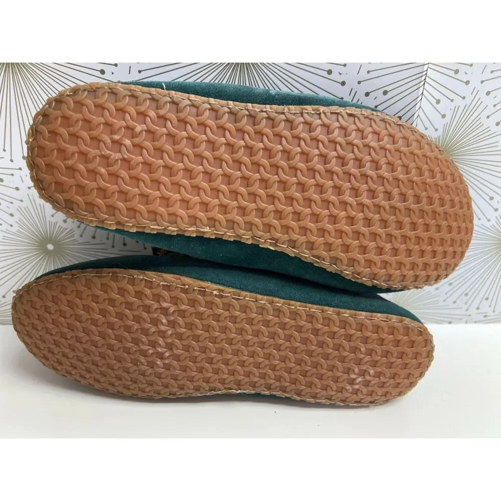 Lands' End green suede moccasins. Size 9 men's.